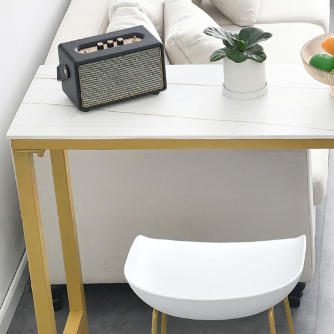 Modern Rectangle Bar Dining Table Stone Bar Table with Trestle Base Clearhalo 'Bar Furniture' 'Bar Tables' 'bar_tables' 'furn' 'furn_bar_tables' 'Furniture' 'Kitchen & Dining Furniture' 1200x1200_e0705a88-cae9-43ea-bb18-ea9091aea54b