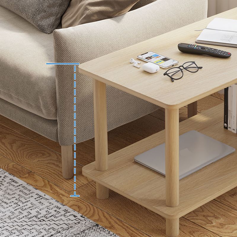Scandinavian Wood End Table 4 Legs Sofa Side End Table with Shelf Clearhalo 'Coffee & Accent Tables' 'End & Side Tables' 'end_side_tables' 'furn' 'furn_end_side_tables' 'Furniture' 'Living Room Furniture' 1200x1200_e070a714-aa44-43ce-b55f-8616f7e3bed4