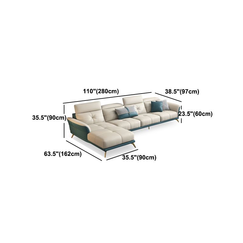 Smoking-Armse-Sofa 35,43 "Hoch echtes Leder-Tufted-Split-Back-Sofa