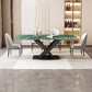 Mesa de comedor de piedra y metal Mesa de comedor rectangular moderna