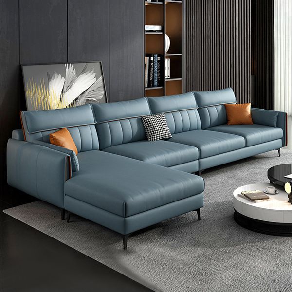 Contemporary Pillow Back Sofa with Recessed Arm for Apartment Clearhalo 'Furniture' 'furniture_sectionals' 'kitchen' 'kitchen_sectionals' 'Living Room Furniture' 'Sectionals' 1200x1200_e07594f8-64c0-44e1-86ab-d55901457529