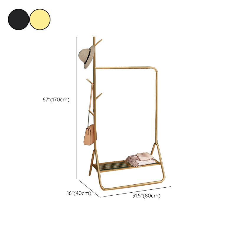 Modern Hall Stand Metal Hanging Rail Stanking y 5 ganchos Kit de entrada