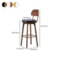 Industrial Solid Wood Bar Stools Living Room Upholstered Stool