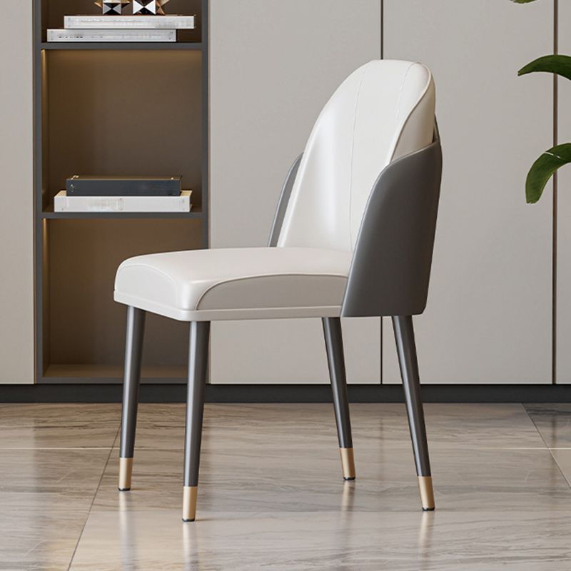 Scandinavian Style Leather Dining Chairs Solid Back Armless Dining Chair Clearhalo 'Dining Chairs' 'Dining Tables & Seating' 'dining_chair' 'furn' 'furn_dining_chair' 'Furniture' 'Kitchen & Dining Furniture' 1200x1200_e0762f12-b840-498b-a034-45ad7b5155f9