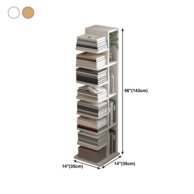 Scaffale in legno geometrico contemporaneo 13,77 "libreria di casa larga