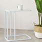 Mid-century Modern Rectangle Top End Table 22.8" Tall Metal C Side Table