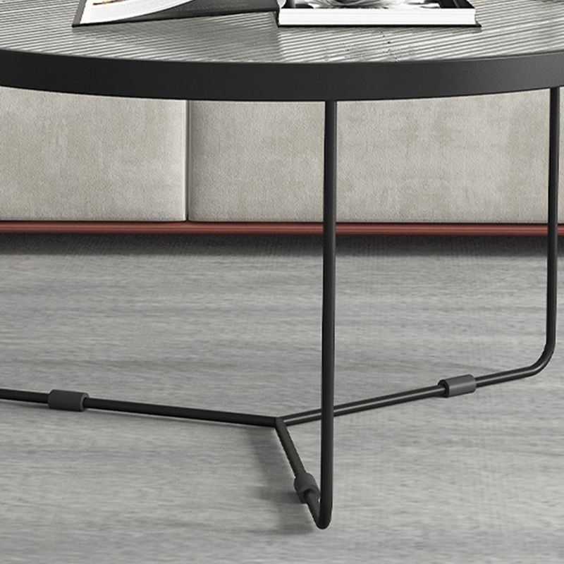 Tavolino contemporaneo di caffettiera con nidificazione rotonda con top in vetro e base di ferro