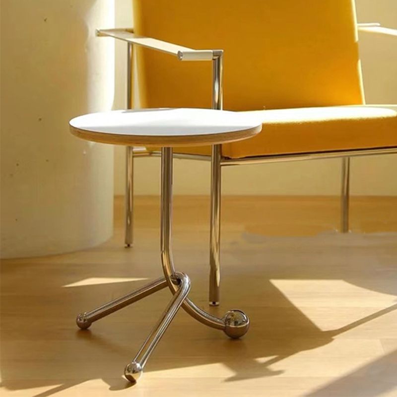 Mesa de 3 patas de acero moderna Dia de 11 "Mesa de noche de madera de madera