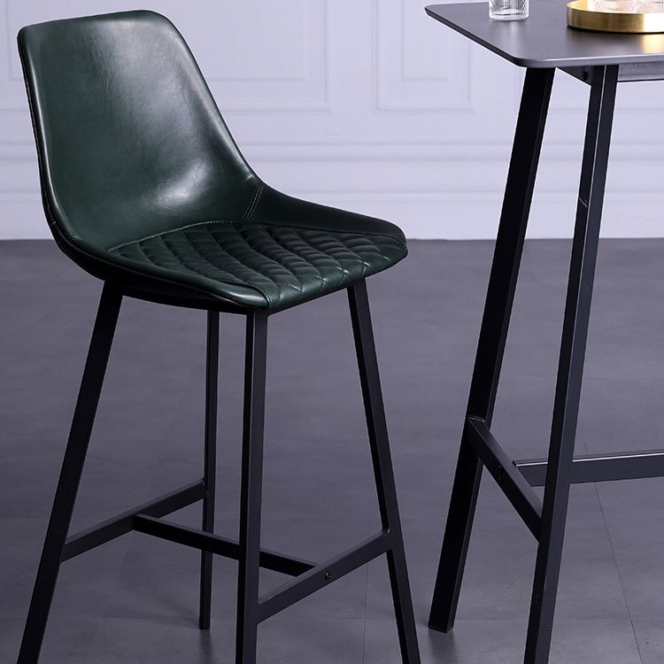 Industrial Metal Low Back Barstool Simple Indoor Tall Stool with Leather Seat Clearhalo 'Bar Furniture' 'Bar Stools' 'bar_stools' 'furn' 'furn_bar_stools' 'furniture_bar_stools' 'Kitchen & Dining Furniture' 'kitchen&dining_furn' 'kitchen' 'kitchen_furn' Furniture' 1200x1200_e07f6ef1-0452-4ee1-aac7-63e49094f7ce