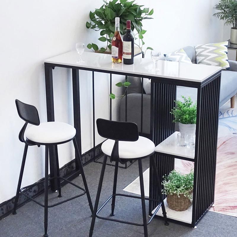 Rectangle Counter-height-Height Pub Table Coffee Shop Pub Bar Table avec rangement