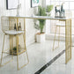 Glam Iron Bar Dining Table White Faux Marble Top Rectangle Indoor Bistro Table with Shelf Clearhalo 'Bar Furniture' 'Bar Tables' 'bar_tables' 'furn' 'furn_bar_tables' 'Furniture' 'furniture_bar_tables' 'Kitchen & Dining Furniture' 1200x1200_e0824b02-db82-44f4-83a8-2ceb5efc1e6d