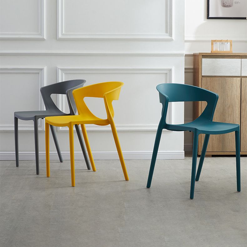 Minimalist Style Plastic Dining Armless Chairs Open Back Dining Side Chair Clearhalo ' kitchen&dining_furn' 'Dining Chairs' 'Dining Tables & Seating' 'dining_chair' 'furn' 'furn_dining_chair' 'Furniture' 'furniture_dining_chair' 'Kitchen & Dining Furniture' 'kitchen' 1200x1200_e0860c3e-a93c-46f6-a2a9-a025ea1ee90f