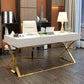 Kunstmatige houten bureau rechthoekig met metalen benen Office Desk Glam