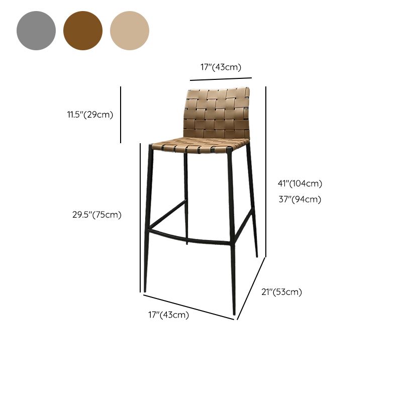 Modern Backrest Bar Stool Leather Counter Stool for Living Room Clearhalo 'Bar Furniture' 'Bar Stools' 'bar_stools' 'furn' 'furn_bar_stools' 'Furniture' 'Kitchen & Dining Furniture' 1200x1200_e0876a6d-6ebf-4f01-ab91-698074c00dbc