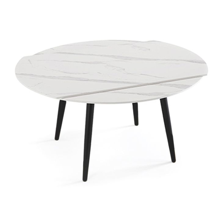 Modern Style Sintered Stone Dining Table White Round Table with Metal Base for Home Clearhalo ' dining_table' 'Dining Tables & Seating' 'Dining Tables' 'furn' 'furn_dining_table' 'Furniture' 'furniture_dining_table' 'Kitchen & Dining Furniture' 'kitchen&dining_furn' 'kitchen' 'kitchen_dining_table' 1200x1200_e089085d-1f43-4928-b398-147825f2e06a