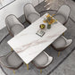 Slate and Metal Table Glam Style Minimalist Rectangular Dining Table Clearhalo 'Dining Tables & Seating' 'Dining Tables' 'dining_table' 'furn' 'furn_dining_table' 'Furniture' 'Kitchen & Dining Furniture' 1200x1200_e08cc25f-bd04-43f0-89a5-a7ed0602c436