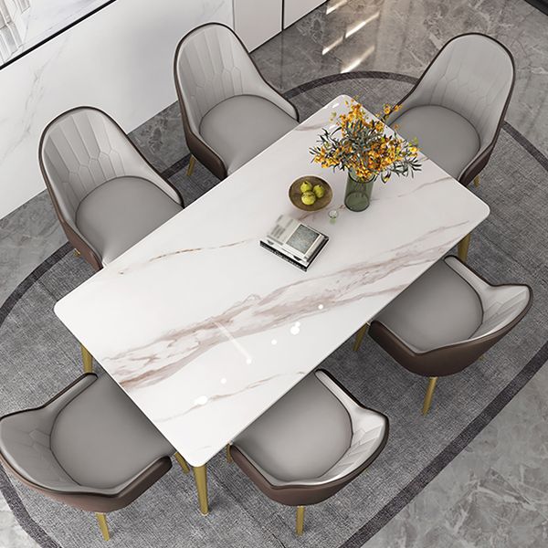 Slate and Metal Table Glam Style Minimalist Rectangular Dining Table Clearhalo 'Dining Tables & Seating' 'Dining Tables' 'dining_table' 'furn' 'furn_dining_table' 'Furniture' 'Kitchen & Dining Furniture' 1200x1200_e08cc25f-bd04-43f0-89a5-a7ed0602c436