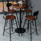 1/3/5 Pieces Round Wooden Bar Table Set Industrial Pub Table Set with Metal Stools