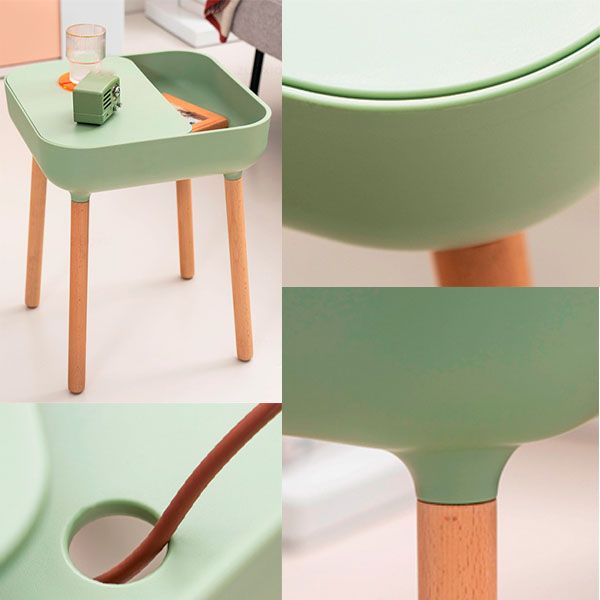 Square Accent Side Table Solid Wood 4 Legs Side End Snack Table with Shelf Clearhalo 'Coffee & Accent Tables' 'End & Side Tables' 'end_side_tables' 'furn' 'furn_end_side_tables' 'Furniture' 'Living Room Furniture' 1200x1200_e08fbcce-1e25-4317-93cf-87e689469fbd