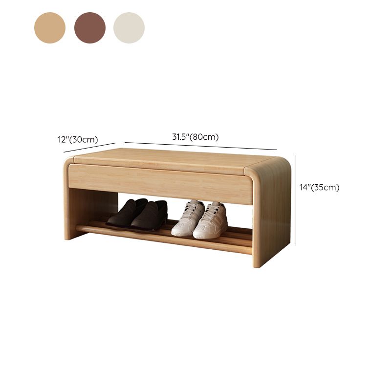 Modern Rectangle Storage Bench Rubber Wood Seating Bench with Drawers Clearhalo 'Benches' 'Chairs & Seating' 'furn' 'furn_benches' 'Furniture' 'Living Room Furniture' 1200x1200_e08fc061-c242-49aa-88f6-5b7b881de69f