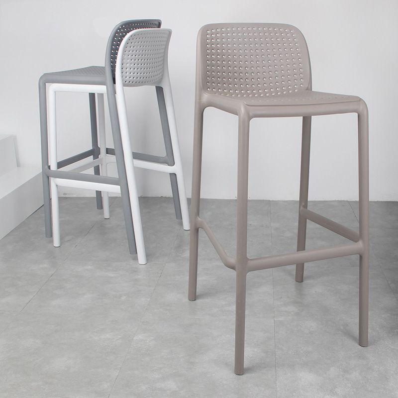 Scandinavia Style Bar-stool Square Seat PP Legs for Kitchen Bar Clearhalo 'Bar Furniture' 'Bar Stools' 'bar_stools' 'furn' 'furn_bar_stools' 'furniture_bar_stools' 'Kitchen & Dining Furniture' 'kitchen&dining_furn' 'kitchen' 'kitchen_furn' Furniture' 1200x1200_e091d83d-3974-4216-a03d-ae9b208aac68