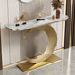 Marmor Glam Console Akzenttisch Antikes Finish -Sofa -Konsolentisch