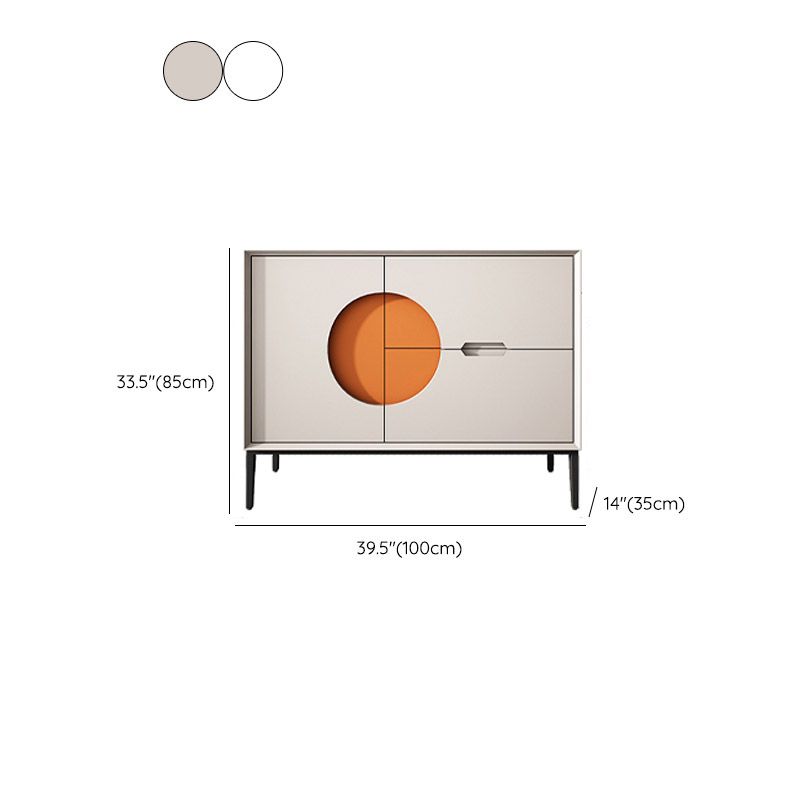 Table buffet en bois serveur de style moderne avec armoires et tiroirs