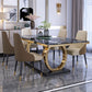 Modern 1/4/5/6/7 Pieces Black Dining Table Set with Marble Top Rectangle Dinette Set Clearhalo 'Dining Room Sets' 'Dining Tables & Seating' 'dining_room_set' 'furn' 'furn_dining_room_set' 'Furniture' 'furniture_dining_room_set' 'Kitchen & Dining Furniture' 'kitchen&dining_furn' 'kitchen' 1200x1200_e09370a2-847c-4db5-b8c1-6e0b2a4ef88f
