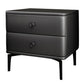 19'' Tall Modern Bed Nightstand 2-Drawer Faux Leather Night Table with Legs