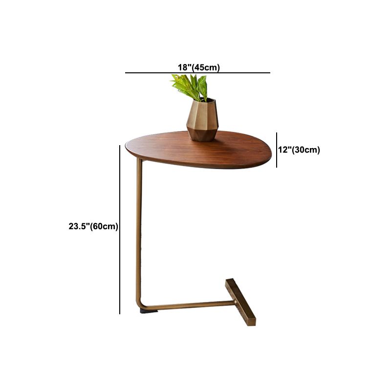 Mesa de altura lateral de estilo rústico tri pin de acento de acento de sofá redondo