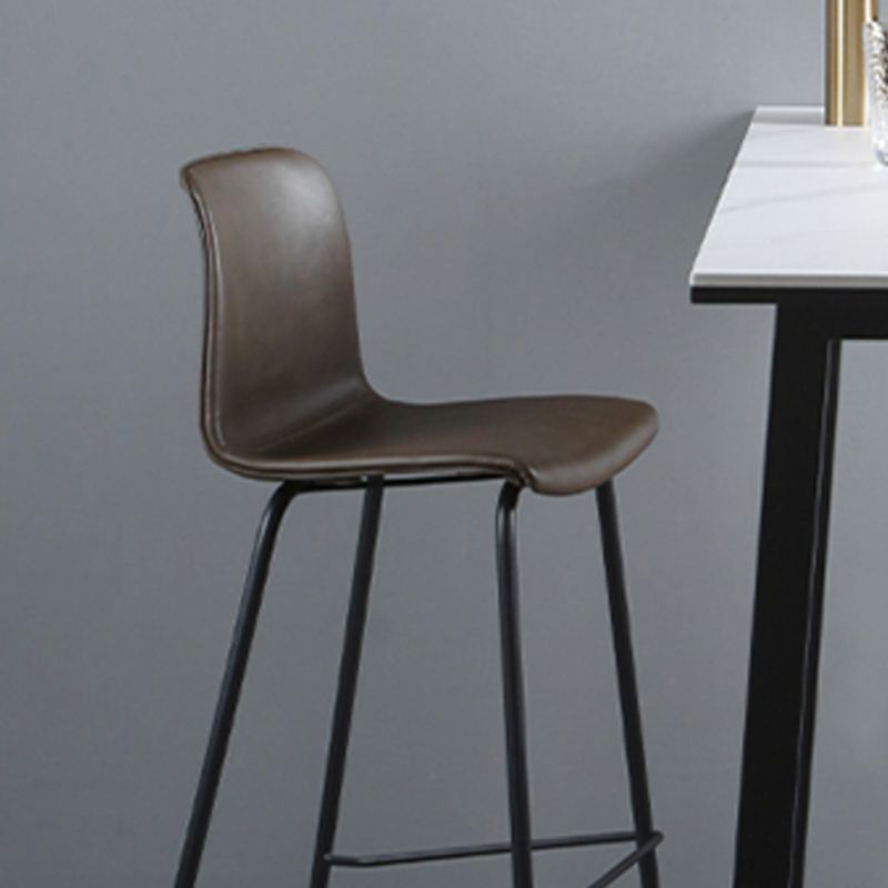Living Room Leather Counter Chair Bucket Industrial Footrest Counter Bar Stool Clearhalo 'Bar Furniture' 'Bar Stools' 'bar_stools' 'furn' 'furn_bar_stools' 'Furniture' 'Kitchen & Dining Furniture' 1200x1200_e098b3df-fdeb-4c76-8ecc-f88d17fcbe33