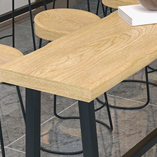 Rectangle industriel en bois massif top table ensemble 1/5/9 Pièces Table de comptoir avec tabourets