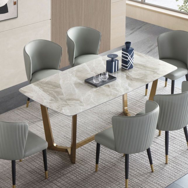 Metal Modern Rectangle Dining Table Sintered Stone Table for Dining Room Clearhalo ' dining_table' 'Dining Tables & Seating' 'Dining Tables' 'Furniture' 'furniture_dining_table' 'Kitchen & Dining Furniture' 'kitchen&dining_furn' 'kitchen' 'kitchen_dining_table' 1200x1200_e09a6063-6c66-4f85-992d-cc51451103ff