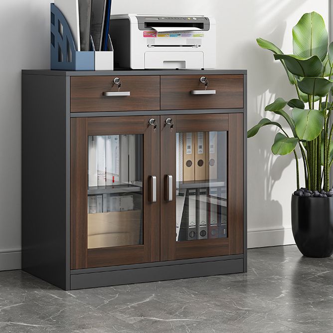 Contemporary Bookcase Closed Back Engineered Wood Book Shelf with Drawer Storage