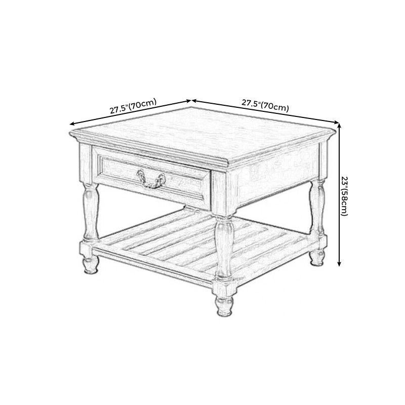 Traditional 4 Legs End Table Square Wood Top Side End Table for Living Room Clearhalo 'Coffee & Accent Tables' 'End & Side Tables' 'end_side_table' 'end_side_tables' 'furn' 'furn_end_side_tables' 'Furniture' 'furniture_end_side_table' 'Living Room Furniture' 1200x1200_e09d63aa-f50f-4890-ae08-7b59d6d0aeae