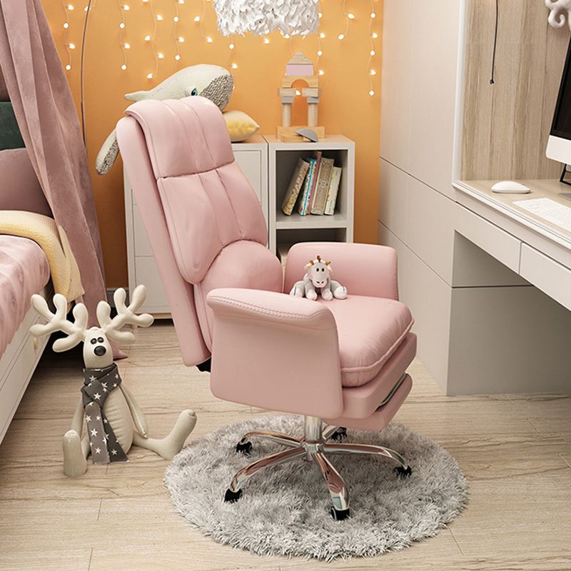 Chrome Steel Frame Modern Task Chair with Padded Arms High Back Computer Desk Chair Clearhalo 'furn' 'furn_office_chair' 'Furniture' 'furniture_office_chair' 'Office Chairs' 'Office Furniture' 'office_chair' 1200x1200_e09dcd73-8e2d-40a2-9ab7-3eff4cca5cda