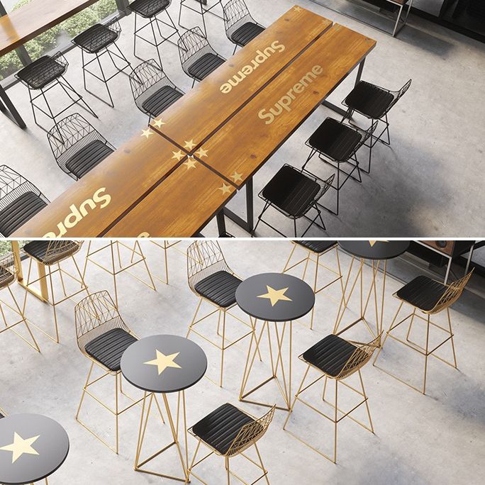 Glam Iron Polstered Bar Stool Armless Rückenlehne für Bristol gepolstert