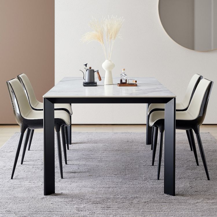 1/3/4/5/7 Pcs Metal Modern Dining Room Set with Rectangle Table and Chairs Dining Set Clearhalo 'Dining Room Sets' 'Dining Tables & Seating' 'dining_room_set' 'furn' 'furn_dining_room_set' 'Furniture' 'furniture_dining_room_set' 'Kitchen & Dining Furniture' 'kitchen&dining_furn' 'kitchen' 1200x1200_e09e2870-e474-48c0-82c7-a14bb8100245