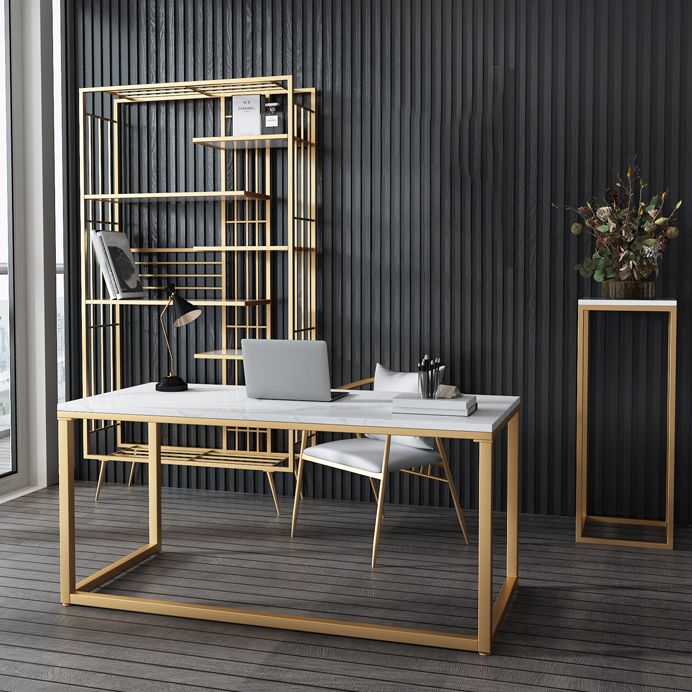 Contemporary Shelf Bookcase Open Storage Metal Bookcase with Shelves