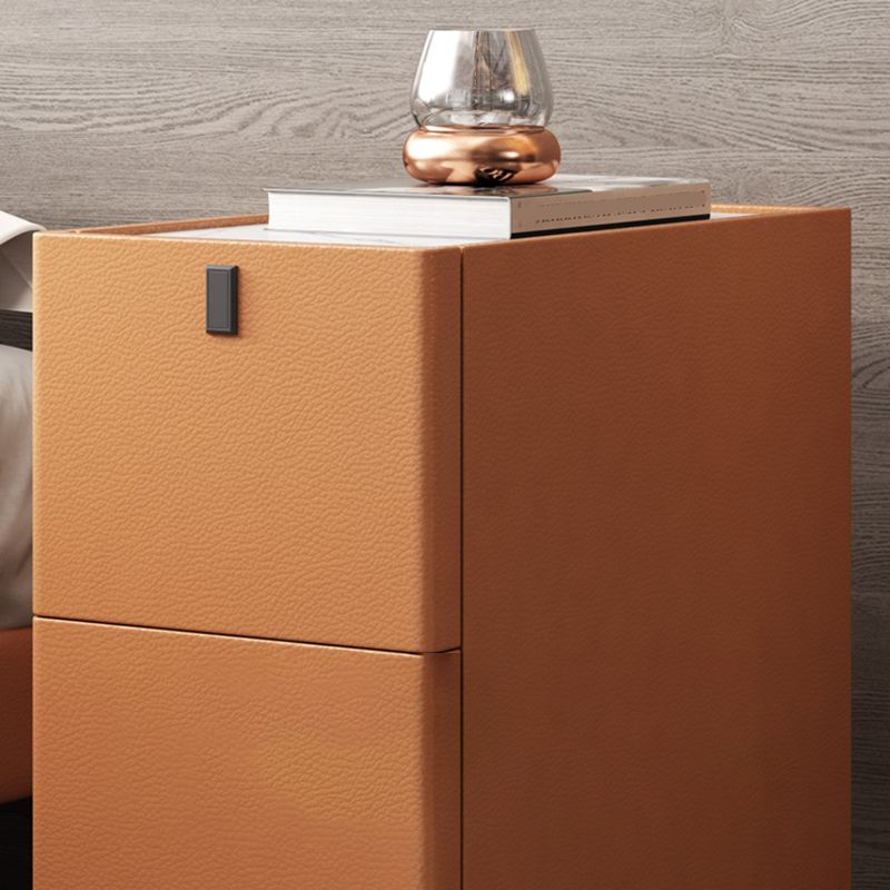 Modern Style Leather Polychromatic Choice of Black Cabinet Leg Nightstand Clearhalo 'Bedroom Furniture' 'furn' 'furn_night_stand' 'Furniture' 'night_stand' 'Nightstands' 1200x1200_e0a7564e-3496-44fd-8fa2-4958acc5e5c9