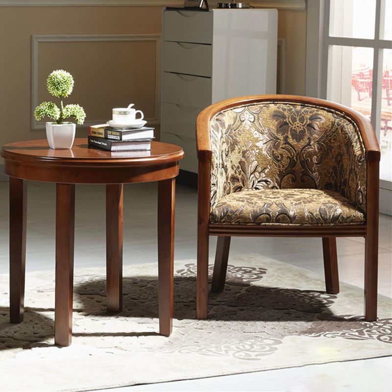 Brown Solid Wood Frame Dining Arm Chair Indoor Upholstered Arm Chair Clearhalo 'Dining Chairs' 'Dining Tables & Seating' 'dining_chair' 'furn' 'furn_dining_chair' 'Furniture' 'Kitchen & Dining Furniture' 1200x1200_e0a959a5-9aca-4009-bb1a-28479b662b6d