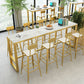 Table de bar rectangulaire en pierre Glam, hauteur de bar, pour l'intérieur