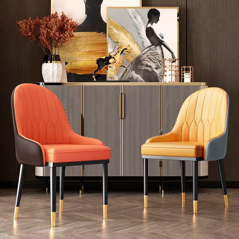 Scandinavian Style Upholstered Arm Side Chairs Solid Back Dining Chairs (Set of 2) Clearhalo ' kitchen&dining_furn' 'Dining Chairs' 'Dining Tables & Seating' 'dining_chair' 'furn' 'furn_dining_chair' 'Furniture' 'furniture_dining_chair' 'Kitchen & Dining Furniture' 'kitchen' 1200x1200_e0abe7c1-0e29-45f3-b5df-87254131a359