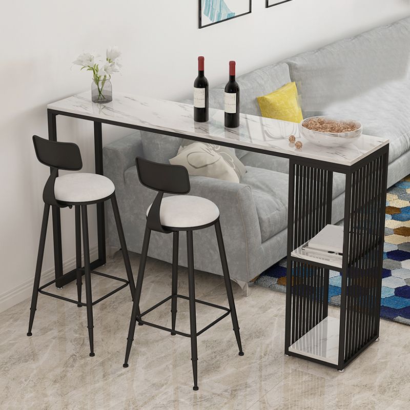 Modern Stone White Counter Set 1/2/3 Pieces Rectangle Storage Table and Stool Set Clearhalo 'Bar Furniture' 'furn' 'furn_home_bar_bar_sets' 'Furniture' 'Home Bars & Bar Sets' 'home_bar_bar_sets' 'Kitchen & Dining Furniture' 1200x1200_e0ad6e28-18bb-4d03-a7f5-1c4a3879b1a2