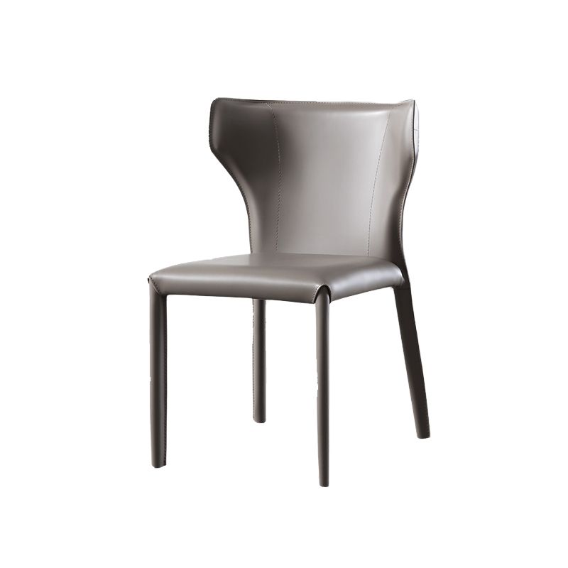 Armless Dining Chairs Modern Leather Wingback Side Chairs for Dining Room Clearhalo 'Dining Chairs' 'Dining Tables & Seating' 'dining_chair' 'furn' 'furn_dining_chair' 'Furniture' 'furniture_dining_chair' 'Kitchen & Dining Furniture' 1200x1200_e0ae552a-4b27-44a2-bb34-1fda5bafdf34