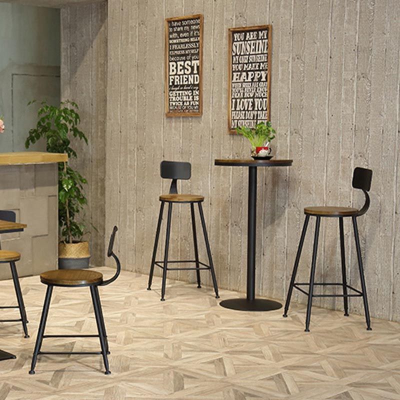 Industrial 1/3/4/5 Pieces Bar Table Set Round Pine Wood Counter Table with Stools for Cafe Clearhalo 'Bar Furniture' 'furn' 'furn_home_bar_bar_sets' 'Furniture' 'Home Bars & Bar Sets' 'home_bar_bar_sets' 'Kitchen & Dining Furniture' 1200x1200_e0aef3ec-c9ce-476b-9228-4211218e7406
