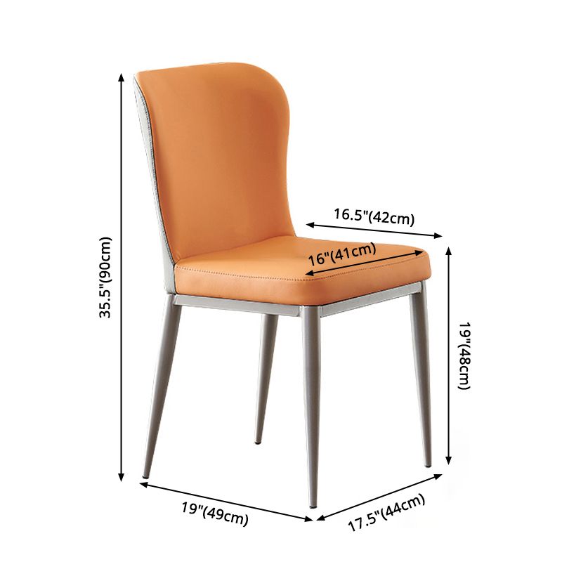 Nordic Style Upholstered Dining Chair Wingback Parsons Chair for Home Use Clearhalo ' kitchen&dining_furn' 'Dining Chairs' 'Dining Tables & Seating' 'dining_chair' 'Furniture' 'furniture_dining_chair' 'Kitchen & Dining Furniture' 'kitchen' 1200x1200_e0af3d0e-e12c-4232-ae91-3f130e413124