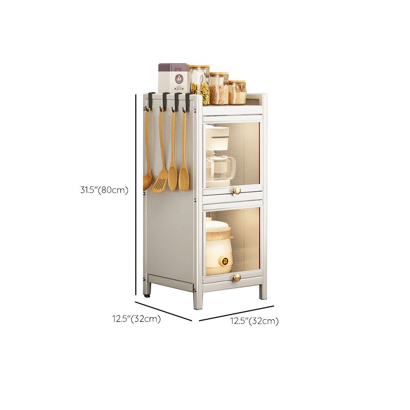 White Metal Buffet Server Modern Dining Server for Dining Room Clearhalo 'buffet_sideboard' 'Buffets & Sideboards' 'furn' 'furn_buffet_sideboard' 'Furniture' 'Kitchen & Dining Furniture' 1200x1200_e0b0cbec-8439-47c7-b812-e482686aff3c