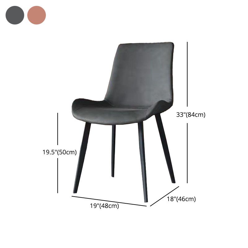 Industrial Solid Back Side Chairs PU Leather Dining Chairs for Home