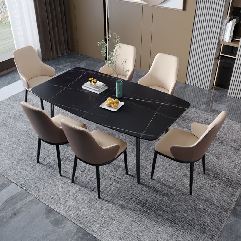 Minimalist Style Leather Dining Chairs Solid Back Upholstered Side Chair for Home Clearhalo ' kitchen&dining_furn' 'Dining Chairs' 'Dining Tables & Seating' 'dining_chair' 'furn' 'furn_dining_chair' 'Furniture' 'furniture_dining_chair' 'Kitchen & Dining Furniture' 'kitchen' 1200x1200_e0b4f512-082e-4df2-bc3a-7b5ba010d0f6